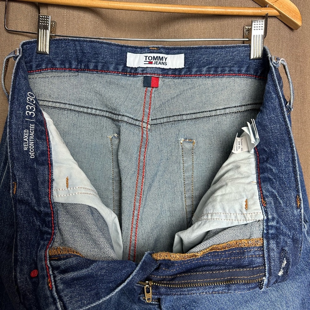 Tommy Hilfiger Jeans‎ Mens Relaxed Fit Tommy Jeans Size 33x30 Medium Wash Pants - Picture 13 of 15